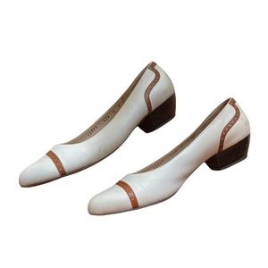 SALVATORE FERRAGAMO Beige/Brown leather shoes Size 8B